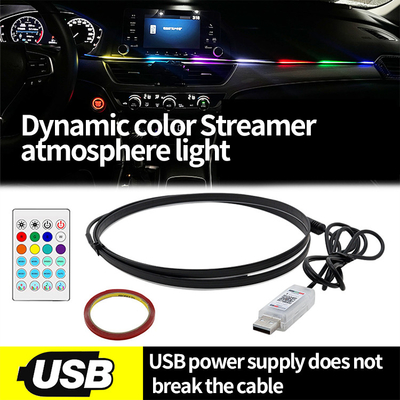 مصابيح 5 فولت PVC USB LED 110cm مع APP التحكم عن بعد أوضاع إضاءة متعددة للغلاف الجوي الداخلي