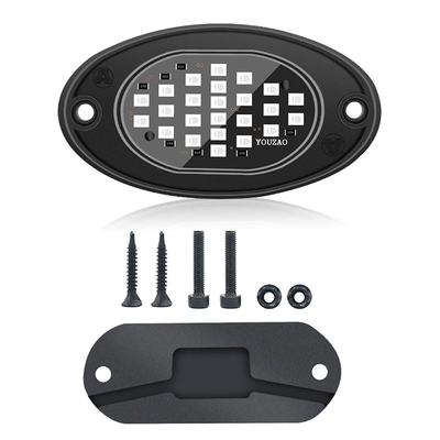 12 فولت ضوء الهيكل المقاوم للماء 2835 LED لون واحد أبيض نقي 24 LED Rock Light للشاحنة جيب ATV UTV Offroad Underglow