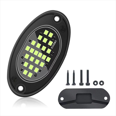 12 فولت ضوء الهيكل المقاوم للماء 2835 LED لون واحد أبيض نقي 24 LED Rock Light للشاحنة جيب ATV UTV Offroad Underglow