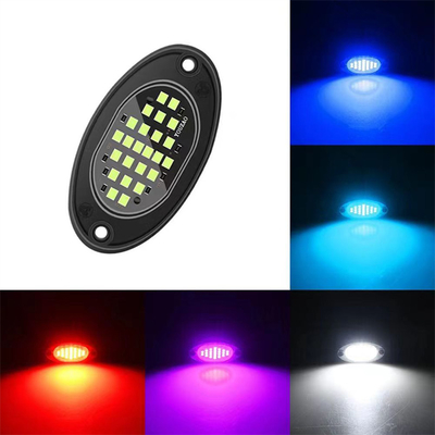 12 فولت ضوء الهيكل المقاوم للماء 2835 LED لون واحد أبيض نقي 24 LED Rock Light للشاحنة جيب ATV UTV Offroad Underglow