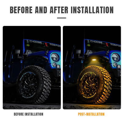12 فولت ضوء الهيكل المقاوم للماء 2835 LED لون واحد أبيض نقي 24 LED Rock Light للشاحنة جيب ATV UTV Offroad Underglow