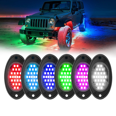 12 فولت ضوء الهيكل المقاوم للماء 2835 LED لون واحد أبيض نقي 24 LED Rock Light للشاحنة جيب ATV UTV Offroad Underglow