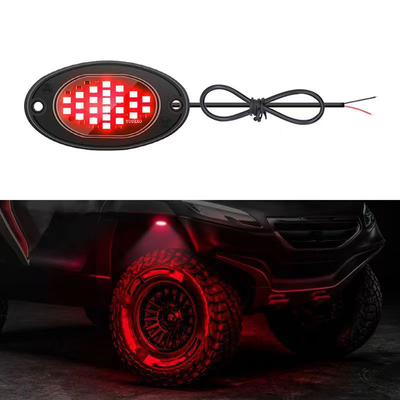 12 فولت ضوء الهيكل المقاوم للماء 2835 LED لون واحد أبيض نقي 24 LED Rock Light للشاحنة جيب ATV UTV Offroad Underglow