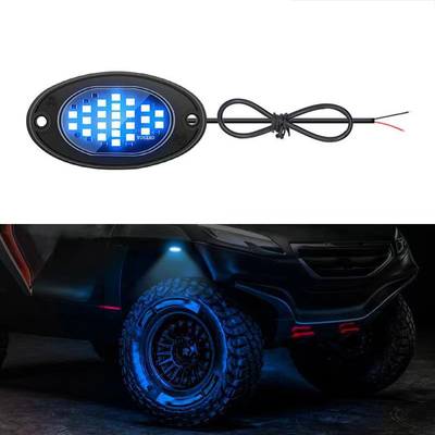 12 فولت ضوء الهيكل المقاوم للماء 2835 LED لون واحد أبيض نقي 24 LED Rock Light للشاحنة جيب ATV UTV Offroad Underglow