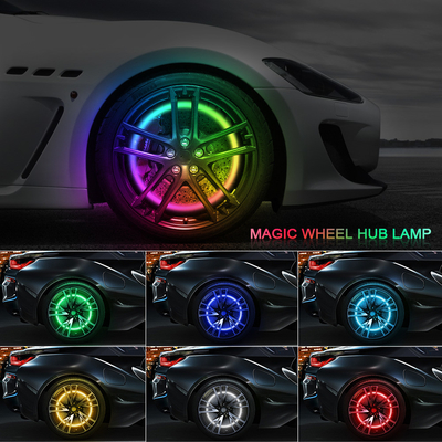 RGB SMD 5050 LED Strip IP67 مقاوم للماء LED عجلة السيارة محور لون ضوء RGB عجلة LED أضواء لأطراف السيارة مع التحكم التطبيقي