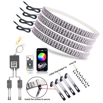 RGB SMD 5050 LED Strip IP67 مقاوم للماء LED عجلة السيارة محور لون ضوء RGB عجلة LED أضواء لأطراف السيارة مع التحكم التطبيقي