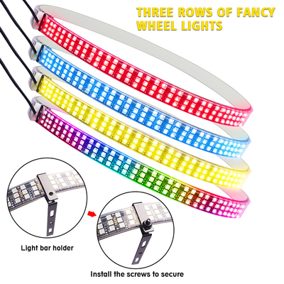 RGB SMD 5050 LED Strip IP67 مقاوم للماء LED عجلة السيارة محور لون ضوء RGB عجلة LED أضواء لأطراف السيارة مع التحكم التطبيقي