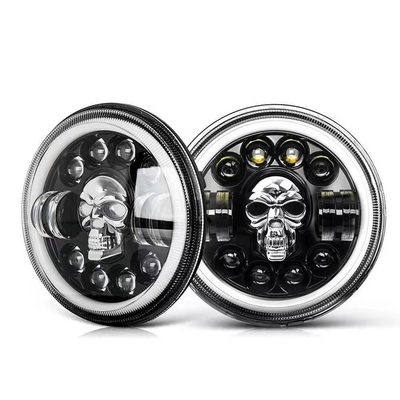 مصابيح أمامية LED دائرية 7 بوصة للدراجات النارية لـ Harley Royal Enfield 12000lm