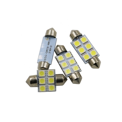 Festoon C5W 5050 6SMD LED أضواء السيارة الداخلية مصباح لمبة قبة أزرق أبيض تيار مستمر 12 فولت 31 مللي متر 36 مللي متر 39 مللي متر 41 مللي متر