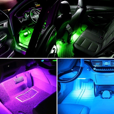 4 قطع 48 LED قطاع أضواء جو السيارة الداخلية IP65 مع منفذ USB التحكم في APP